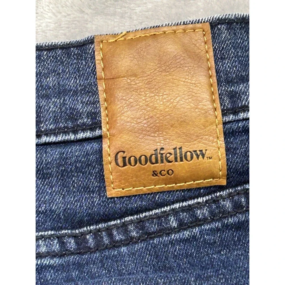 GoodFellow Mens Sz 38x30 Designer Blue Jeans Slim Fit Mid Rise Casual Guys Pants